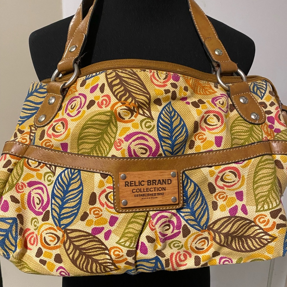 Green and Yellow Floral Shoulder Bag